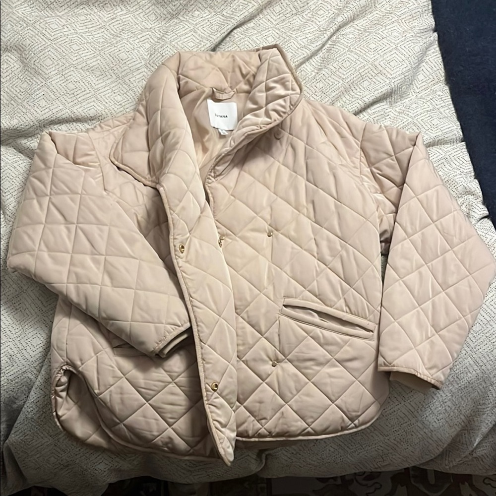 Cuyana Cream Quilted Puffer Jacket